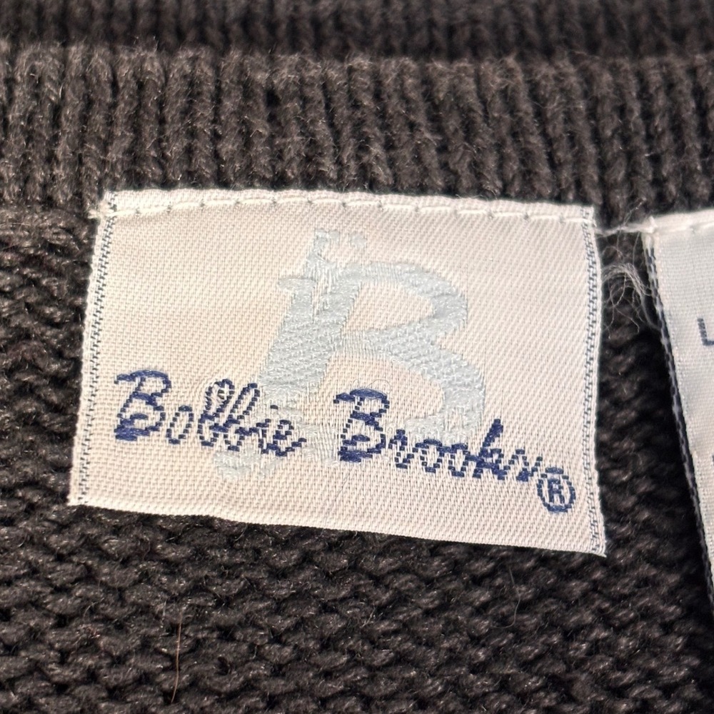 Vintage Bobbie Brooks Halloween Sweater Vest Applique Beaded Witch Cat Ghost L - Picture 7 of 9